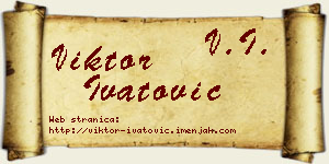 Viktor Ivatović vizit kartica